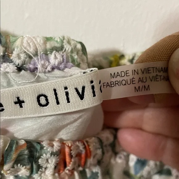 Alice + Olivia Rowa Floral Eyelet Top Size Medium - Picture 5 of 8